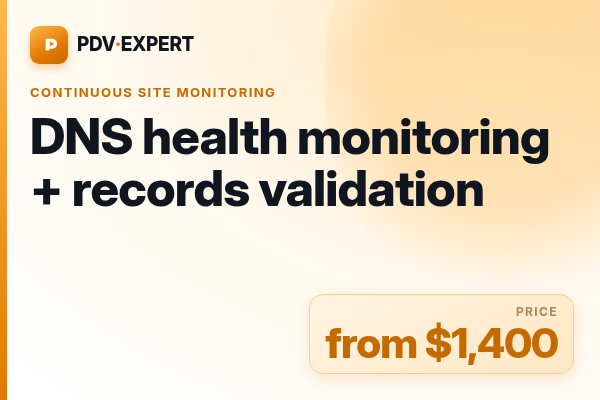 DNS health monitoring + records validation