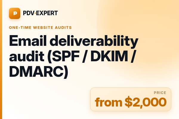 Email deliverability audit (SPF / DKIM / DMARC)