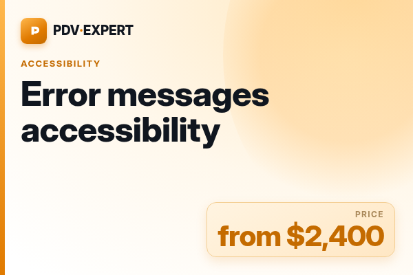 Error messages accessibility