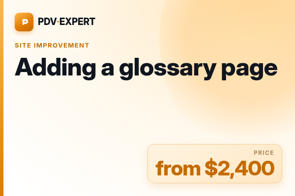 Adding a glossary page