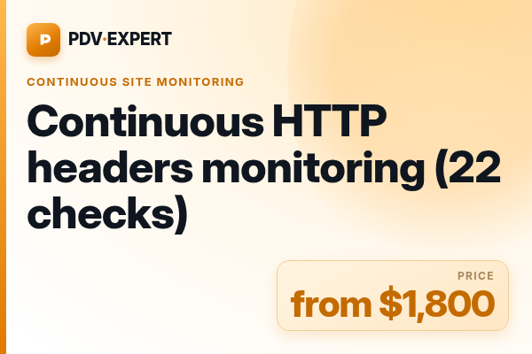 Continuous HTTP headers monitoring (22 checks)