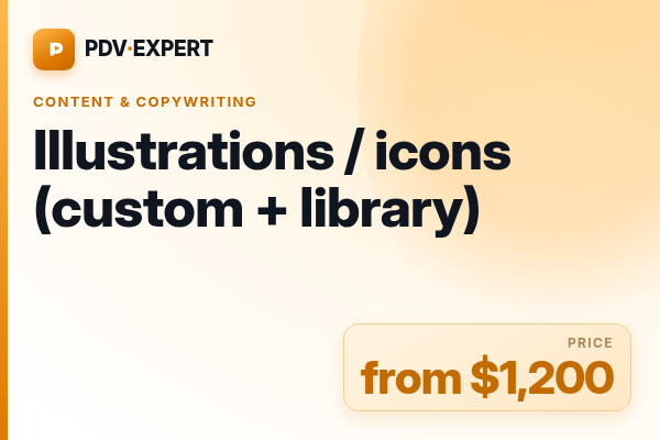 Illustrations / icons (custom + library)