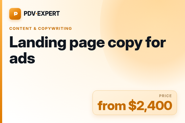 Landing page copy for ads