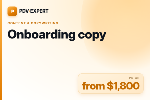 Onboarding copy