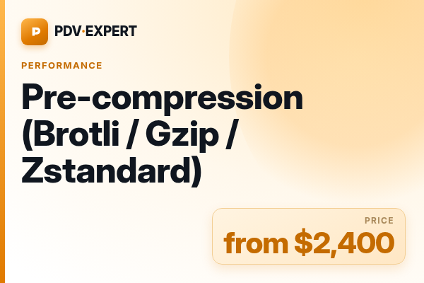 Pre-compression (Brotli / Gzip / Zstandard)
