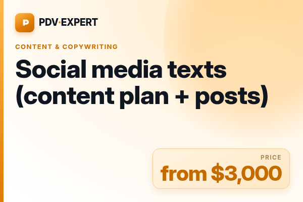 Social media texts (content plan + posts)