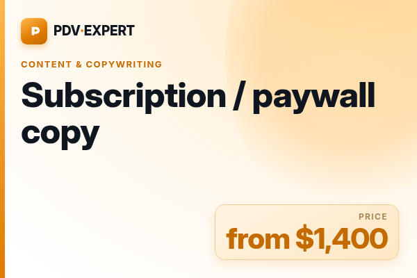 Subscription / paywall copy