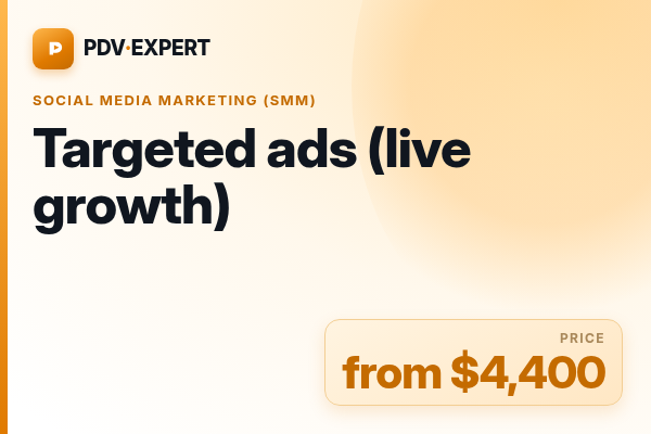 Targeted ads (live growth)