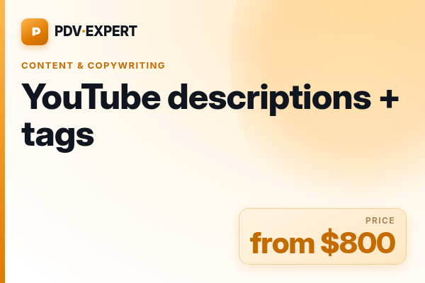 YouTube descriptions + tags